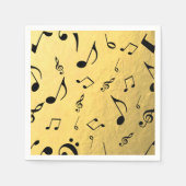 Serviette En Papier Notes de musique Gold Foil Napkins (Devant)