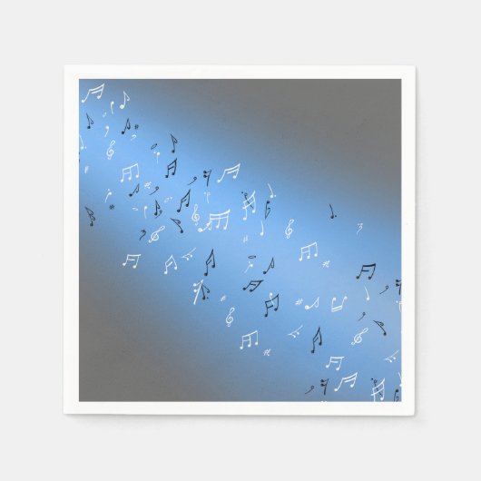 Serviette En Papier Notes de musique lune bleue (Devant)