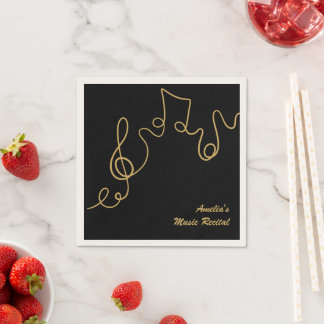 Serviette En Papier Notes de musique noires Clé de sol Événement music