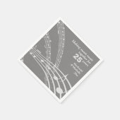 Serviette En Papier NOTES DE MUSIQUE Personnalisée Moderne 25e anniver (Coin)
