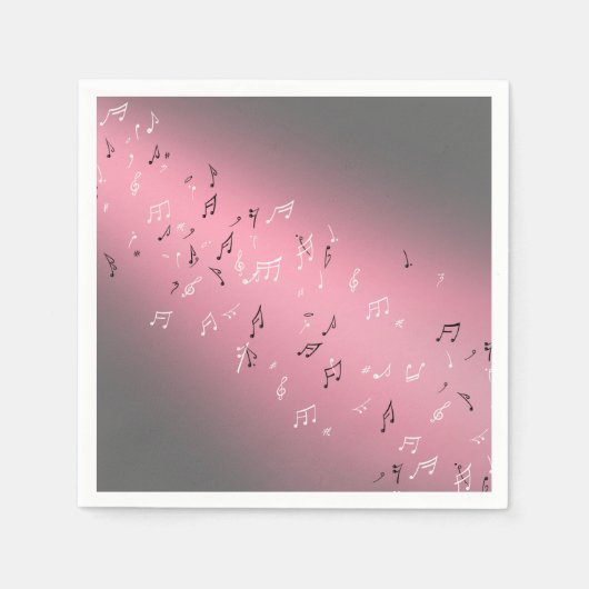 Serviette En Papier Notes de Musique Pink Moon  (Devant)