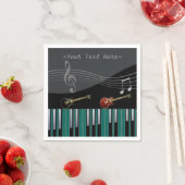 Serviette En Papier Notes de musique pour piano et guitare (En situation)
