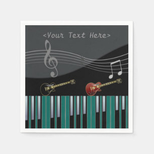 Serviette En Papier Notes de musique pour piano et guitare