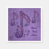 Serviette En Papier Notes de musique pourpre étincelante serviettes (Devant)