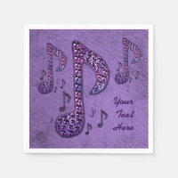 Notes de musique pourpre étincelante serviettes