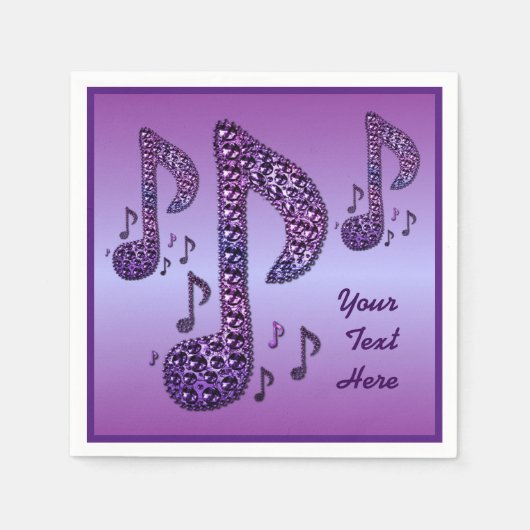 Serviette En Papier Notes de musique pourpre personnalisées serviettes (Devant)