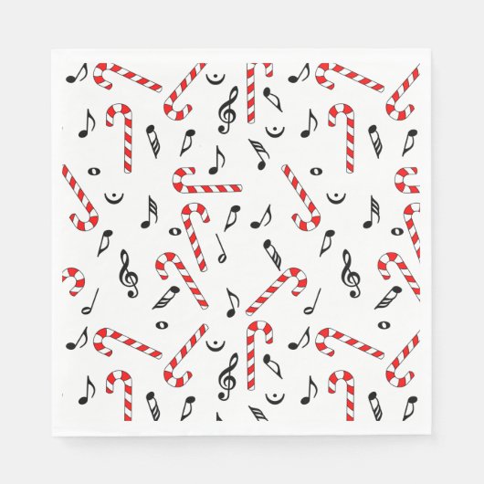 Serviette En Papier Notes de musique sucre de canne (Devant)