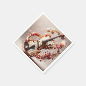 Serviette En Papier Notes de violon mignon Imaginaire Fleurs (Coin)