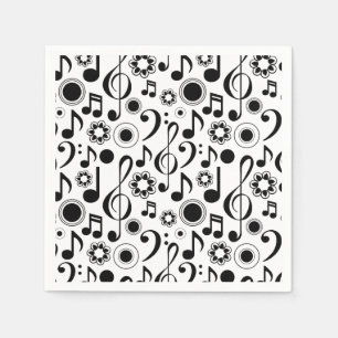 Serviette En Papier Notes et clefs de musique