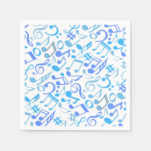 Serviette En Papier Notes et symboles musicaux Motif blue.b (Devant)
