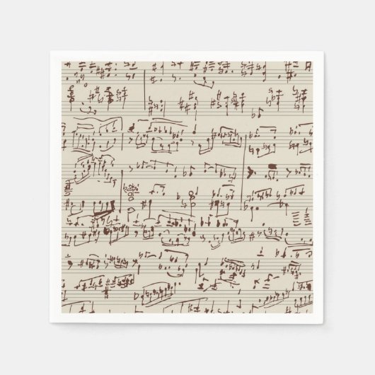 Serviette En Papier Notes musicales (Devant)