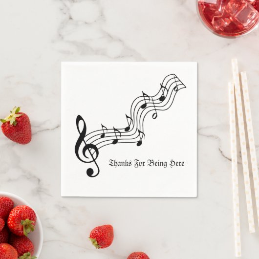 Serviette En Papier Notes musicales (En situation)