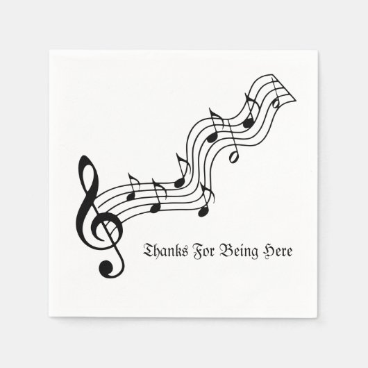 Serviette En Papier Notes musicales (Devant)