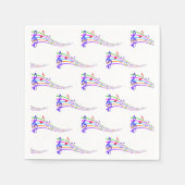 Serviette En Papier notes musicales arc-en-ciel (Devant)