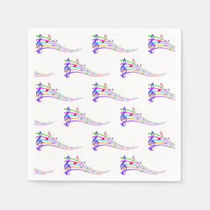 Serviette En Papier notes musicales arc-en-ciel