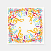 Serviette En Papier Notes musicales arrondies (Devant)