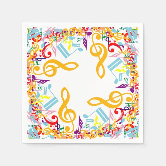 Serviette En Papier Notes musicales arrondies (Devant)