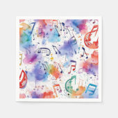 Serviette En Papier Notes musicales d'aquarelle (Devant)