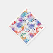 Serviette En Papier Notes musicales d'aquarelle (Coin)