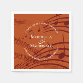 Serviette En Papier Notes musicales de la Bourgogne moderne Mariage Pa (Devant)