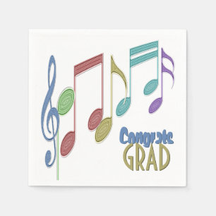 Serviette En Papier Notes musicales DIPLÔME Linéaire Multicolor