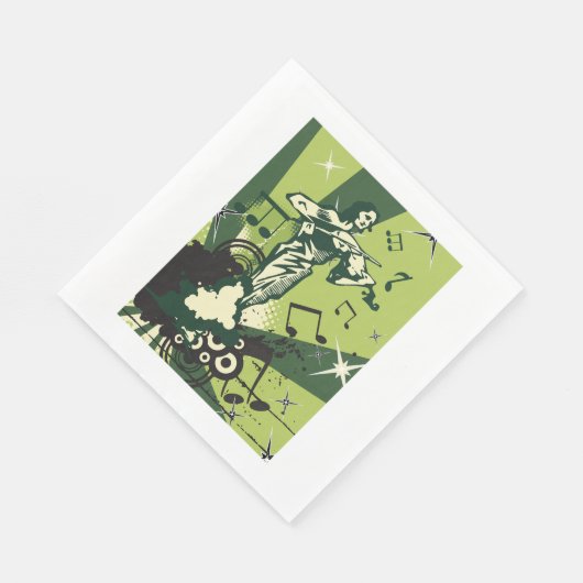 Serviette En Papier Notes musicales du violon (Coin)