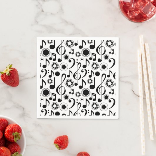 Serviette En Papier Notes musicales et Clefs (En situation)