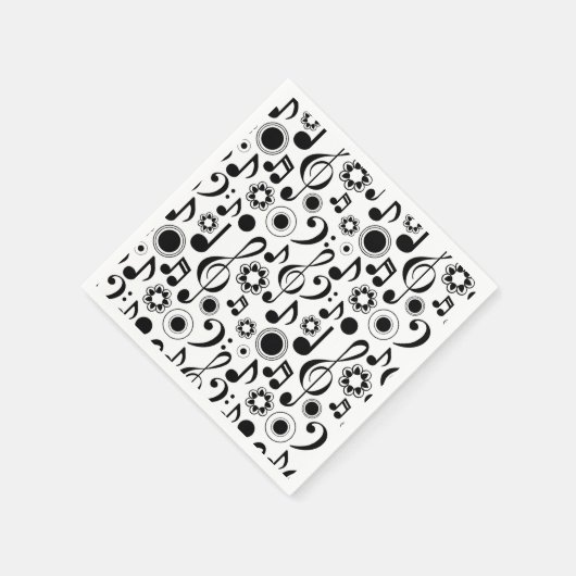 Serviette En Papier Notes musicales et Clefs (Coin)
