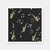 Serviette En Papier Notes musicales et saxophones Jazzy (Devant)