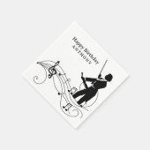 Serviette En Papier Notes musicales et violoniste (Coin)