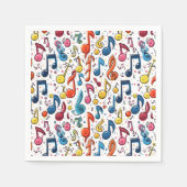 Serviette En Papier Notes musicales Kawaii Art Design (Devant)