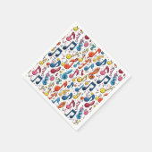 Serviette En Papier Notes musicales Kawaii Art Design (Coin)