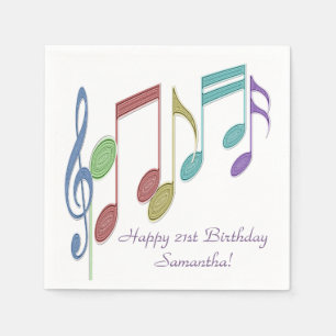 Serviette En Papier Notes musicales Linéaire Multicolor Personnalisé
