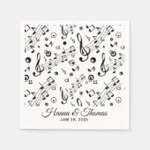 Serviette En Papier Notes musicales Mariage de musique serviettes (Devant)