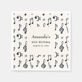 Serviette En Papier Notes musicales mignonnes Motif Anniversaire (Devant)