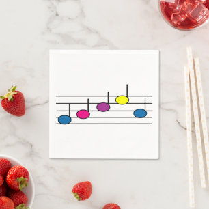 Serviette En Papier Notes musicales Musique colorée