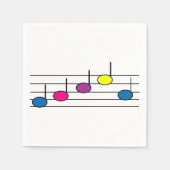 Serviette En Papier Notes musicales Musique colorée (Devant)