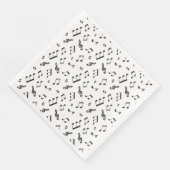 Serviette En Papier Notes musicales noir et blanc (Coin)