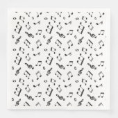 Serviette En Papier Notes musicales noir et blanc (Devant)