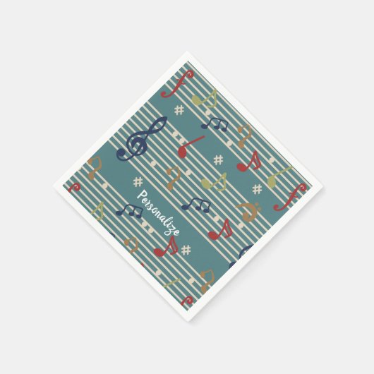 Serviette En Papier Notes musicales Partition musicale Personnaliser (Coin)