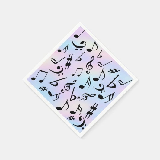 Serviette En Papier Notes musicales Serviettes multilingues Iridescend (Coin)