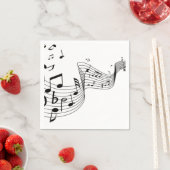 Serviette En Papier Notes musicales sur Argent (En situation)