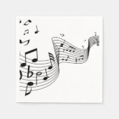 Serviette En Papier Notes musicales sur Argent (Devant)