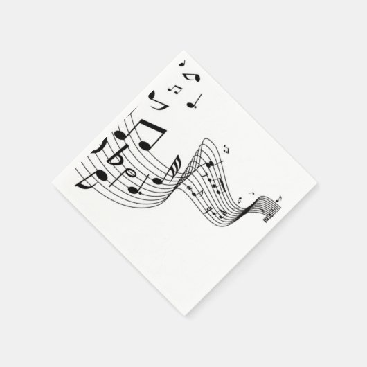 Serviette En Papier Notes musicales sur Argent (Coin)