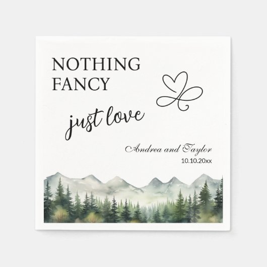 Serviette En Papier Nothing Fancy Just Love Elegant Wedding (Devant)