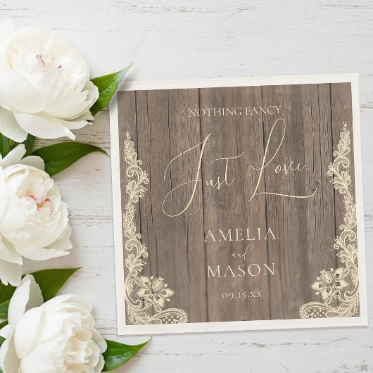 Serviette En Papier Nothing Fancy Just Love Rustic Wedding