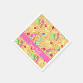 Serviette En Papier Notions de couture jaune Nom de l'art Personnalisé (Coin)