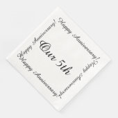 Serviette En Papier Notre 5e anniversaire heureux (Coin)