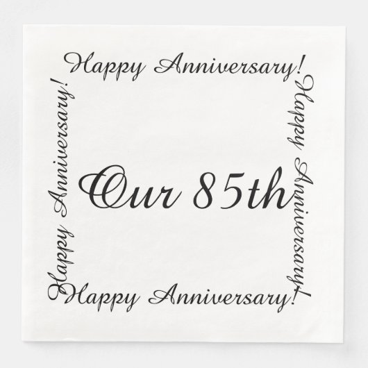 Serviette En Papier Notre 85e anniversaire heureux (Devant)