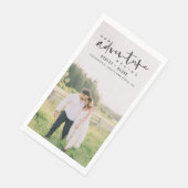 Serviette En Papier Notre aventure commence Script Photo Enregistrer l (Coin)